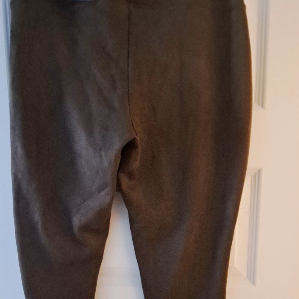 Olive, suede like, leggings